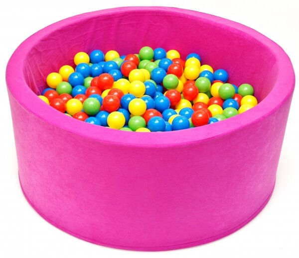 Suchý bazén pro děti 90x40cm kruhový tvar + 200 balónků - růžový, Nellys