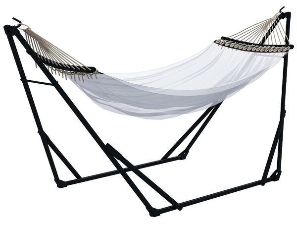 Houpací stojan Outsunny, závěsné křeslo, houpací síť, s taškou, do 120 kg, ocel, 263 x 89 x 100 cm, černý | Aosom