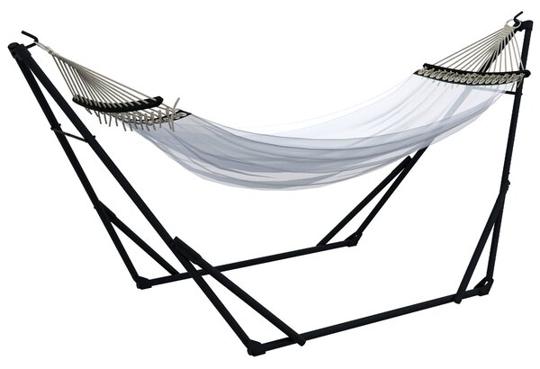 Houpací stojan Outsunny, závěsné křeslo, houpací síť, s taškou, do 120 kg, ocel, 263 x 89 x 100 cm, černý | Aosom