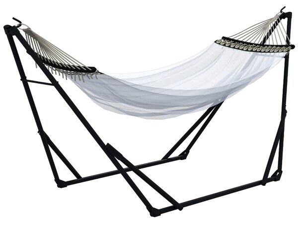Houpací stojan Outsunny, závěsné křeslo, houpací síť, s taškou, do 120 kg, ocel, 263 x 89 x 100 cm, černý | Aosom