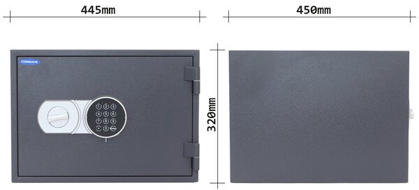 Ohnivzdorný sejf elektronický S 60 P, 320 x 445 x 450 mm, 21 l