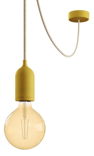 Venkovní závěsná objímka na žárovku s kabelem 5m EIVA PASTEL IP65 Barva: hořčicově žlutá, Žárovka: bez žárovky