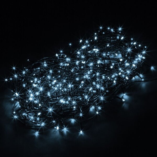 VOLTRONIC Vánoční řetěz 5 m, 50 LED, studeně bílý, ovladač