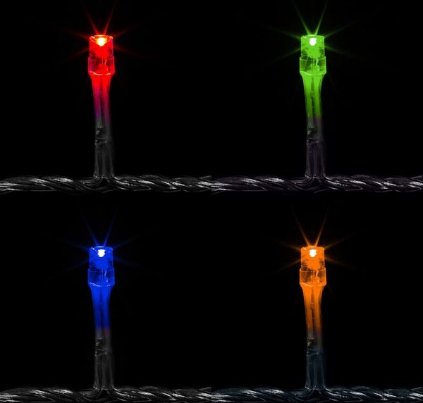 VOLTRONIC Vánoční řetěz 10 m, 100 LED, barevný, ovladač