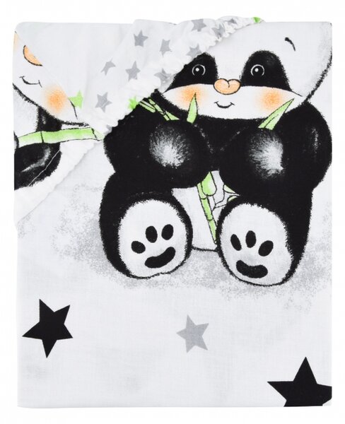 Baby Nellys Dětské bavlněné prostěradlo do postýlky 140x70 cm - Panda bílá