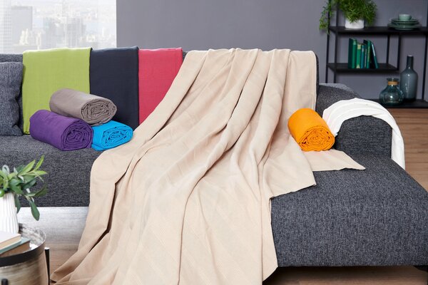 PŘEHOZ NA POSTEL, bavlna, 220/240 cm Boxxx - Přehozy na postel