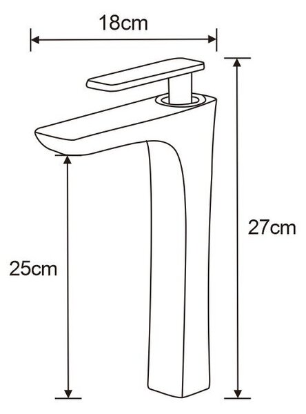Mexen Indus, vysoká umyvadlová baterie, černá, 744610-70