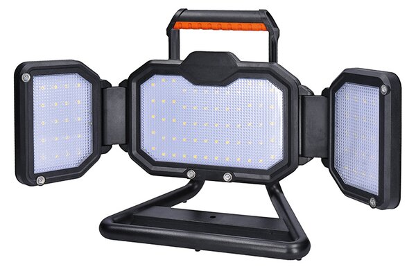 Solight LED reflektor 30W, přenosný, nabíjecí, 3000lm, oranžovo-černý - WM-30W-RE