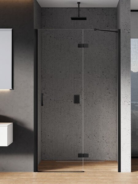 New Trendy New Renoma Black sprchové dveře 80 cm sklopné černá matný/průhledné sklo D-0194A