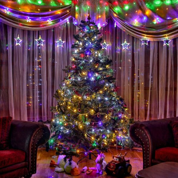 VOLTRONIC Vánoční řetěz 10 m, 100 LED, barevný, na baterie