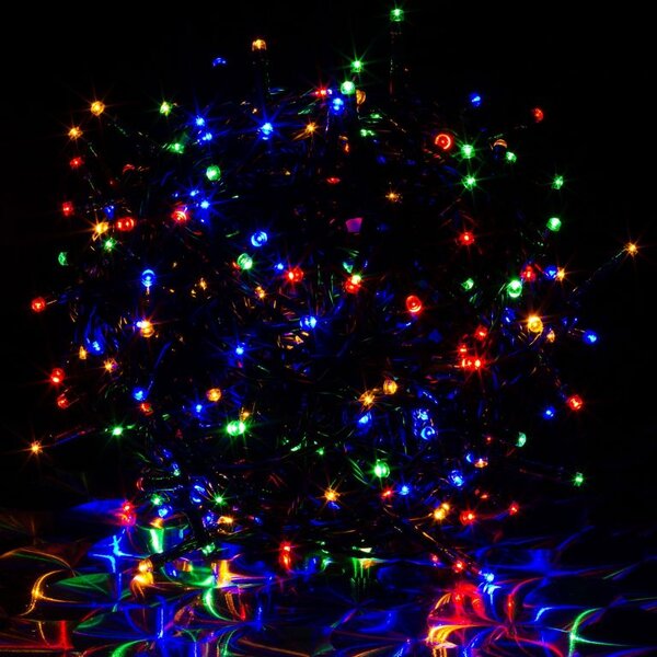 VOLTRONIC Vánoční řetěz 10 m, 100 LED, barevný, na baterie