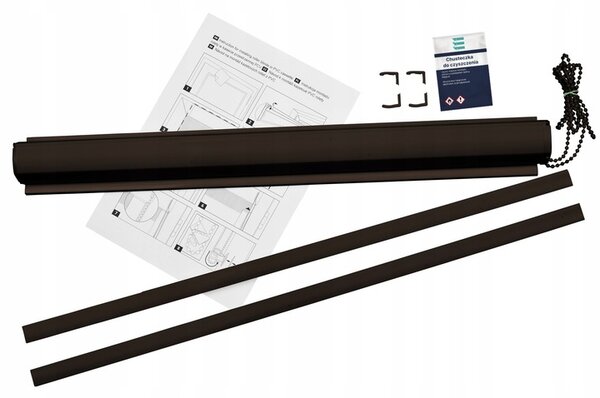 Dekodum Roleta den a noc v hnědé kazetě premium, barva látky Stříbro Šířka (cm): 93, Výška (cm): Standardní (do 150 cm), Strana mechanismu: Práva