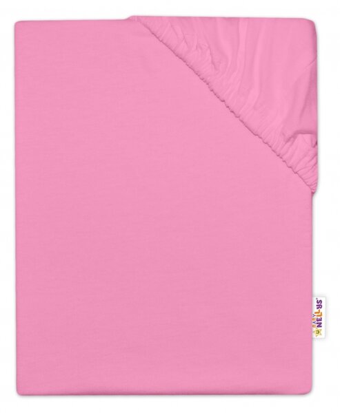 Baby Nellys Dětské jersey prostěradlo do postýlky - růžová, 140 x 70 cm