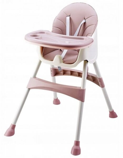 Eco toys Jídelní židlička, stoleček 2v1 - růžová