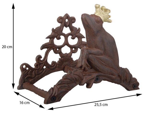 Litinový nástěnný držák na zahradní hadici Frog, 25,5x20 cm, hnědá