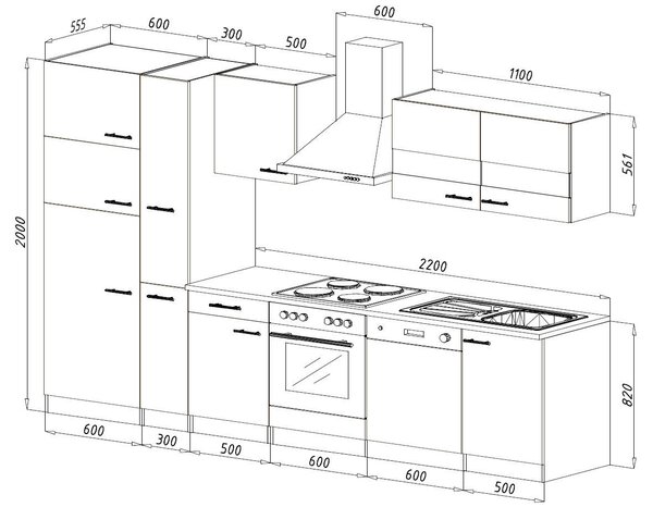 KUCHYŇSKÝ BLOK 310 cm Respekta - Online Only kuchyňské linky, Online Only