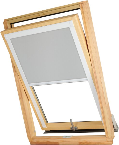 Dekodum Termoizolační roleta na střešní okno typu FAKRO 66x98 Barva látky: Grey Silver, Barva profilu: Bílá