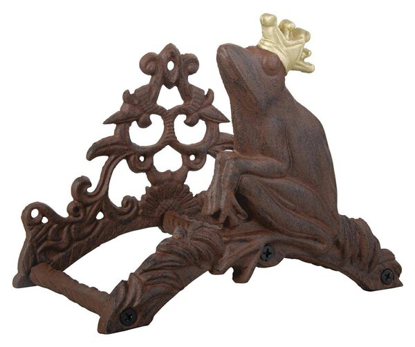 Litinový nástěnný držák na zahradní hadici Frog, 25,5x20 cm, hnědá