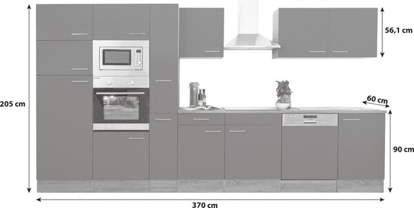 KUCHYŇSKÝ BLOK BEZ SPOTŘEBIČŮ 370 cm Respekta - Online Only kuchyňské linky, Online Only