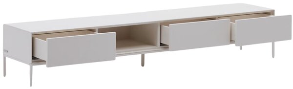 Bílý lakovaný TV stolek Kave Home Vedrana 195 x 40 cm