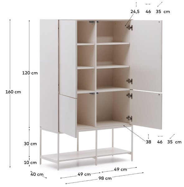 Bílá lakovaná komoda Kave Home Vedrana 97,5 x 40 cm
