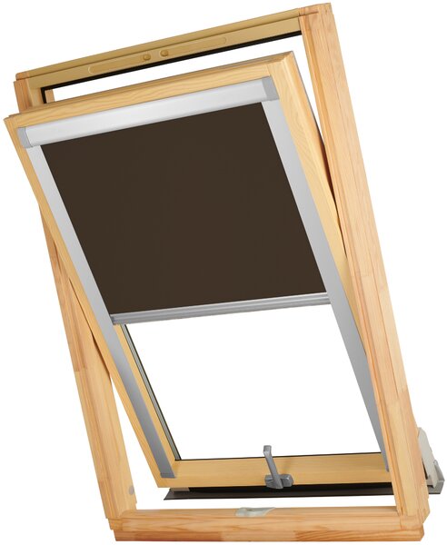 Dekodum Termoizolační roleta na střešní okno typu FAKRO 78x118 Barva látky: Graphite Silver, Barva profilu: Stříbrná