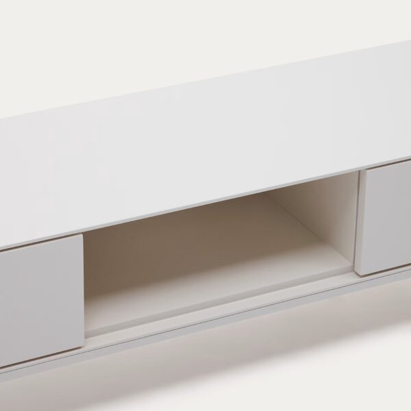 Bílý lakovaný TV stolek Kave Home Vedrana 195 x 40 cm