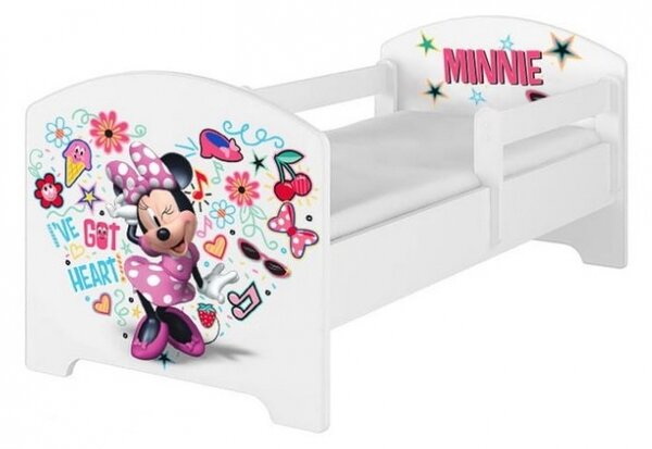 BabyBoo Dětská postel s pěnovou matrací Disney 140 x 70 cm - Minnie Music, bílá