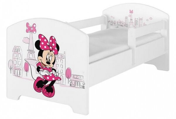 BabyBoo Dětská postel 140 x 70cm Disney - Minnie Paris, bílá
