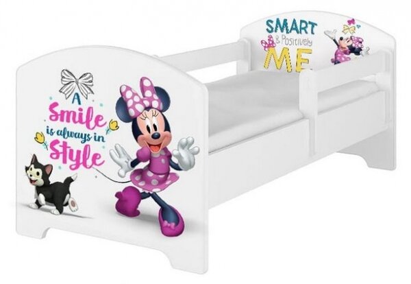 BabyBoo Dětská postel s pěnovou matrací Disney 140 x 70 cm - Minnie Smart, bílá