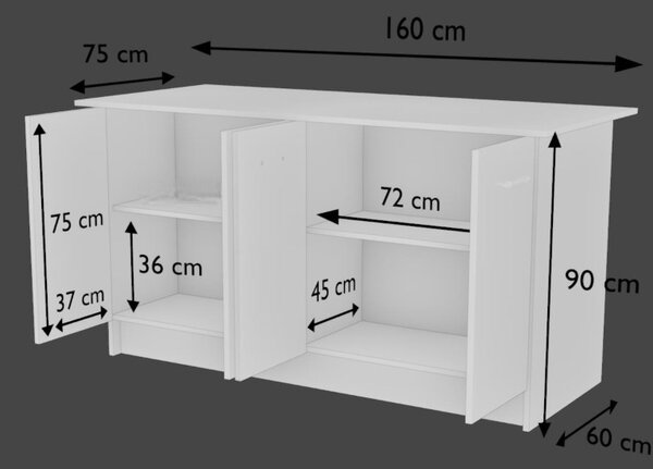 VerDesign VERRI kuchyňský ostrůvek, bílá/pine