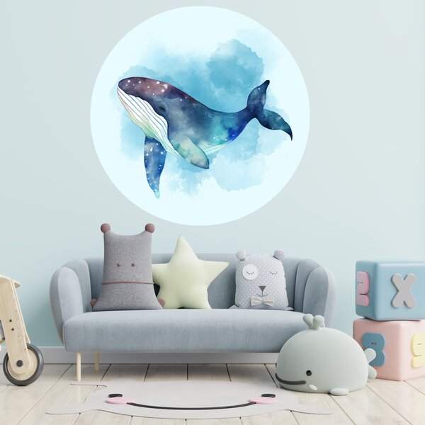 PIPPER. Kruhová samolepka na zeď "Velryba" Velikost: 60cm