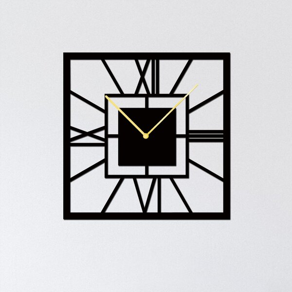 Dřevo života | Nástěnné hodiny SQUARE | Barva: Černá | Velikost hodin: 50x50