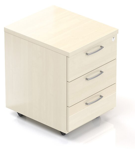 NABYTEK-DESIGNOVY.CZ - Kancelářský kontejner KOMFORT, 3 zásuvky, 52×43×59 cm, ořech/šedá – KS30 19