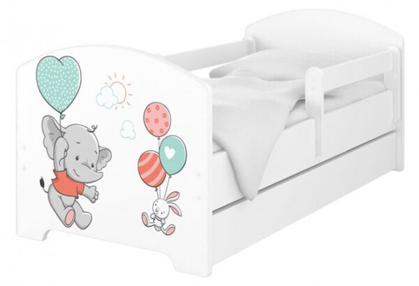 BabyBoo Dětská postel 140 x 70cm - Slon