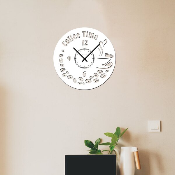 Nástěnné hodiny COFFEE TIME Zvolte barvu dekoru: Černá | Velikost hodin: 35x35