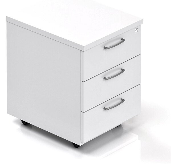 NABYTEK-DESIGNOVY.CZ - Kancelářský kontejner KOMFORT, 3 zásuvky, 52×43×59 cm, ořech/šedá – KS30 19