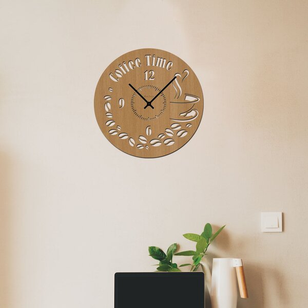 Nástěnné hodiny COFFEE TIME Zvolte barvu dekoru: Černá | Velikost hodin: 35x35