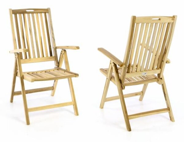 Divero 55328 Sada 2 ks Zahradní skládací židle dřevěná