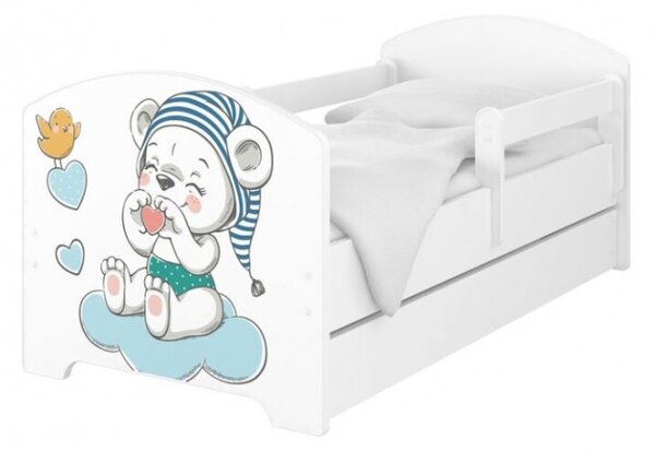 BabyBoo Dětská postel 140 x 70cm - Medvídek s čepicí
