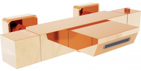 Mexen CUBE termostatická vanová baterie, růžové-zlato, 77360-60