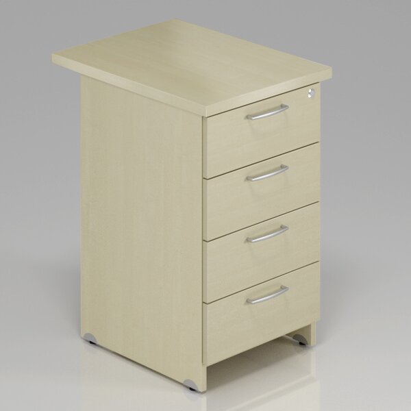NABYTEK-DESIGNOVY.CZ - Kancelářský kontejner KOMFORT, 4 zásuvky, 47×50×76 cm, přístavný, javor – KS54 12