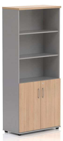 NABYTEK-DESIGNOVY.CZ - Kancelářská skříň KOMFORT, 80×38,5×183,5 cm, dveře 2/5, calvados – S582 03