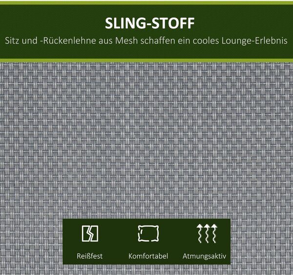 Outsunny Hollywoodský houpací gauč pro 3 osoby, zahradní houpací lavice s nastavitelnou stříškou, nosnost až 240 kg, kov, textil, tmavě šedá, 195 x 11