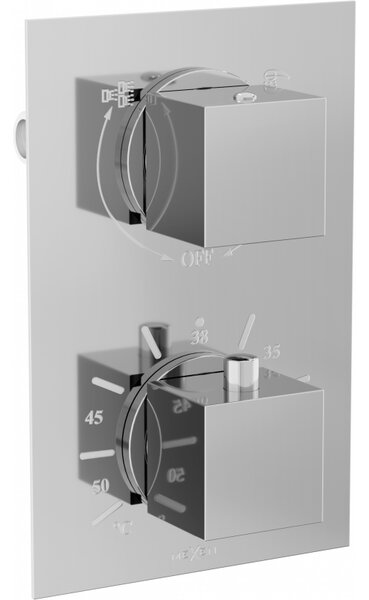 Mexen Cube termostatická vanovo-sprchová baterie 2 cestná, Chromovaná
