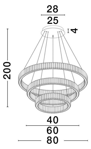 Nova Luce Závěsné designové svítidlo Aurelia 3, ø 80cm, zlaté