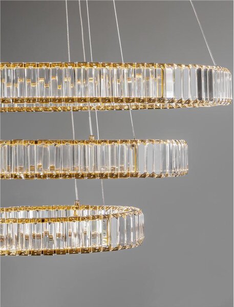 Nova Luce Závěsné designové svítidlo Aurelia 3, ø 80cm, zlaté