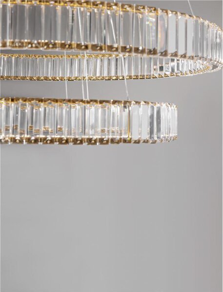 Nova Luce Závěsné designové svítidlo Aurelia 3, ø 80cm, zlaté