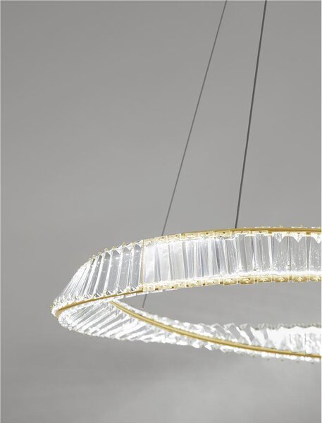 Nova Luce Závěsné designové svítidlo Aurelia 1, zlaté, ø 80cm, twist
