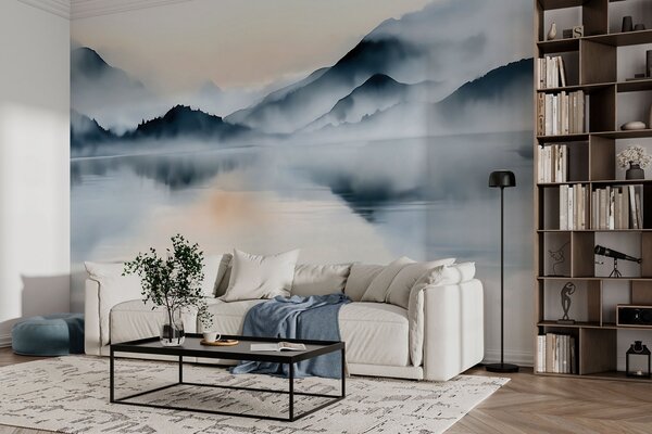 Fototapety Jezero v akvarelu, Fototapety s přírodními motivy, w10078 : uwalls.cz